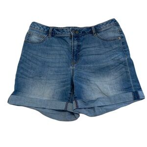💜 George Blue Denim Jean Cuffed Shorts, Size 8